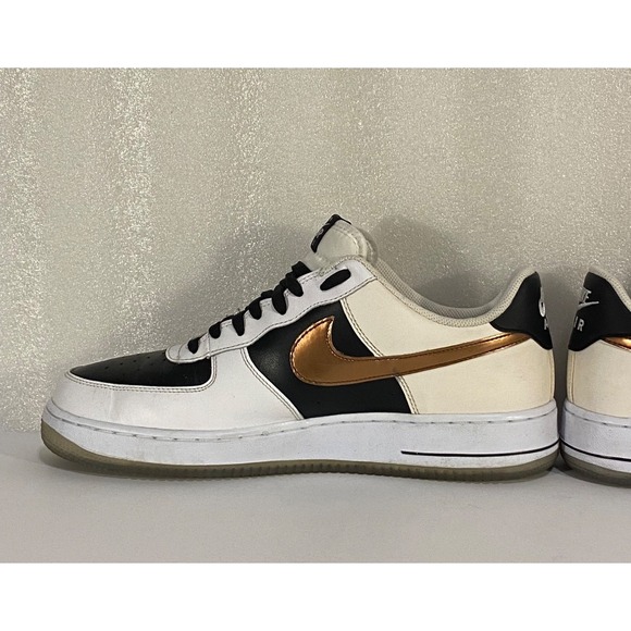 NIKE MENS SIZE 11.5 AIR FORCE 1 AF1 WHITE BLACK BRONZE COPPER 488298-151 main image 14